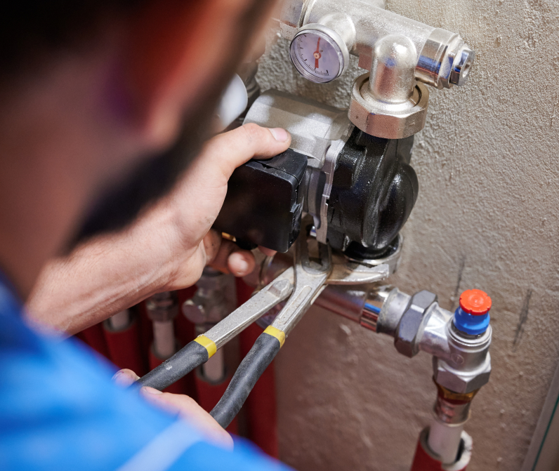 Man Installing Heating Module